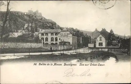 Ak Bouvignes sur Meuse Wallonien Namur, Vue sur Creve Coeur