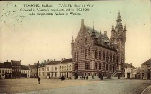Ak Tamise Temse Temsche Ostflandern, Stadhuis, Rathaus