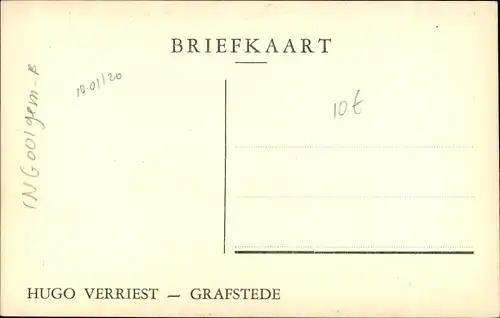 Ak Ingooigem Westflandern, Hugo Verriest, Grafstede