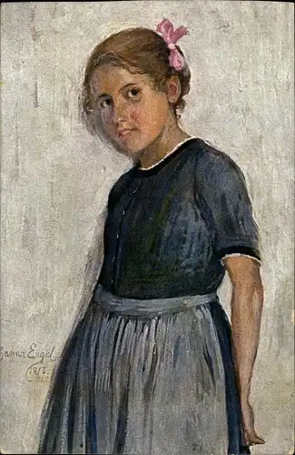 Künstler Ak Engel, Johanna, Resi, Portrait von einem Mädchen