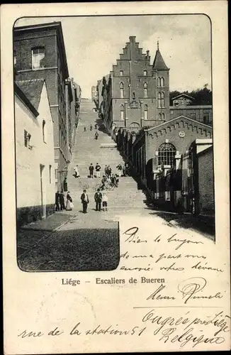 Ak Liège Lüttich Wallonien, Escaliers de Bueren