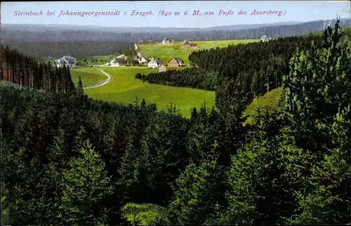 Ak Steinbach Johanngeorgenstadt im Erzgebirge Sachsen, Ortschaft mit Landschaftsblick