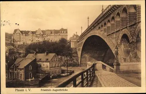 Ak Plauen im Vogtland, Friedrich-Augustbrücke