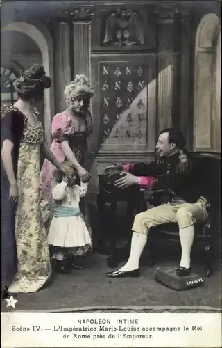 Ak Napoleon Intime, Scene IV, L'Imperatrice Marie Louise accompagne le Roi de Rome
