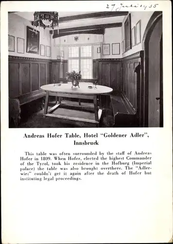 Ak Innsbruck in Tirol, Hotel Zum Goldener Adler, Herzog-Friedrich-Straße