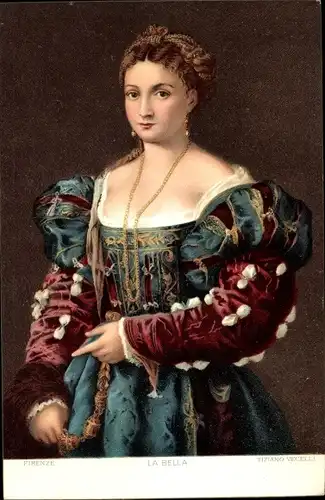 Künstler Ak Tiziano Vecellio, Tizian, La Bella, Frauenportrait
