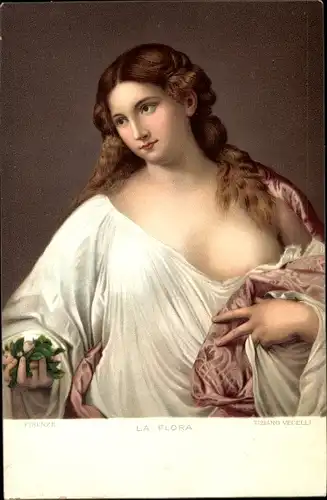 Künstler Ak Tiziano Vecelli, Tizian, La Flora, Frauenportrait, Firenze