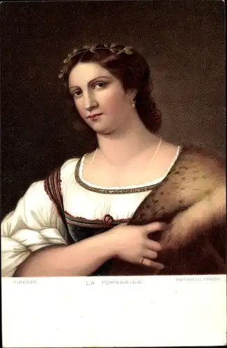 Künstler Ak Sanzio, Raffaello, La Fornarina, Dame, Nr. 29835