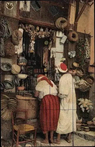 Ak Une boutique arabe, Maghreb, Handel, Stand