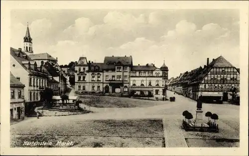 Ak Hartenstein im Erzgebirge Sachsen, Markt, Restaurant zum goldenen Lamm, Inh. Heinrich Friedrich