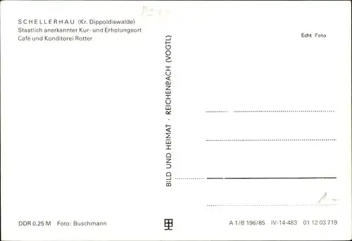 Ak Schellerhau Altenberg im Erzgebirge, Cafe und Konditorei Rotter