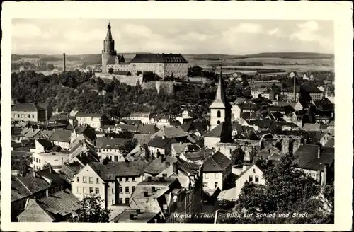 Ak Weida in Thüringen, Blick auf Schloss und Stadt
