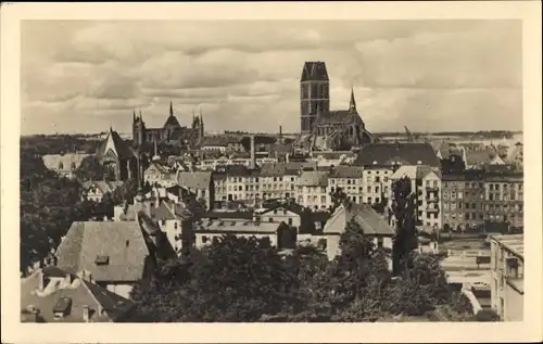 Ak Wismar in Mecklenburg, Panoramablick auf die Stadt