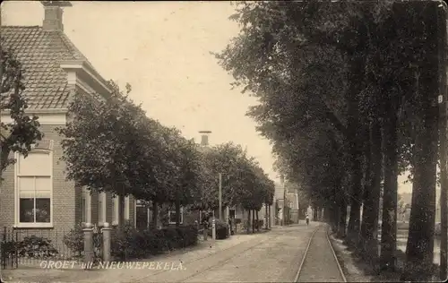 Ak Nieuwe Pekela Groningen, Straßenpartie, Häuser