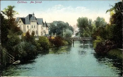 Ak Cottbus, Am Schloss, Brücke