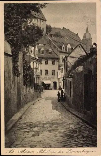 Ak Meißen in Sachsen, Blick von der Leinewebergasse