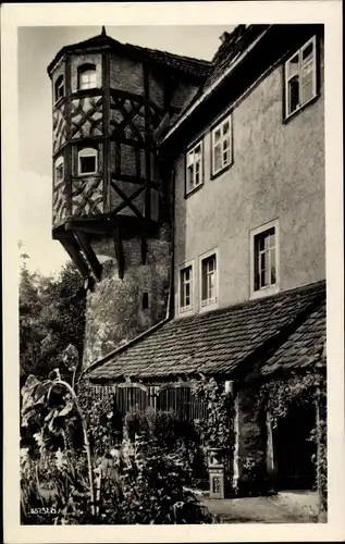 Ak Meißen in Sachsen, Erker am Jahnschen Hof aus dem 15.Jahrhundert