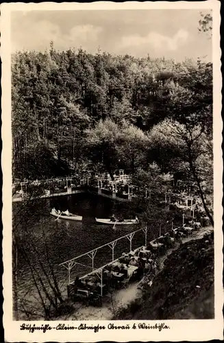 Ak Niederau in Sachsen, Buschmühle-Klein-Königssee, Teich, Ruderboote