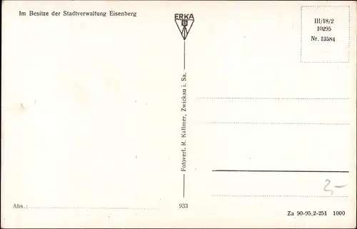 Ak Eisenberg in Thüringen, Schloss