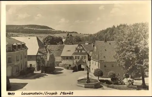 Ak Lauenstein Altenberg im Erzgebirge, Markt