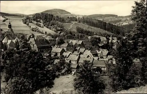 Ak Lauenstein Altenberg im Erzgebirge, Teilansicht, Kirchturm