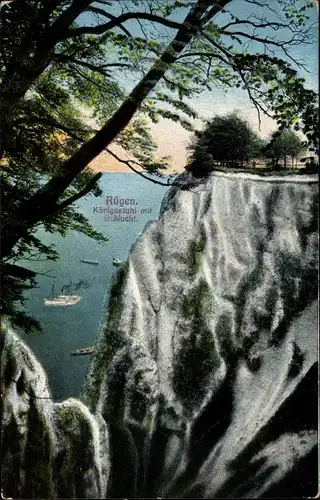 Ak Stubbenkammer Sassnitz auf Rügen, Königsstuhl mit Schlucht