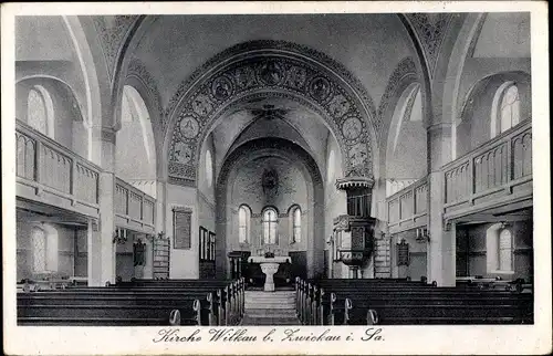 Ak Wilkau Haßlau in Sachsen, Kirche, Innenraum