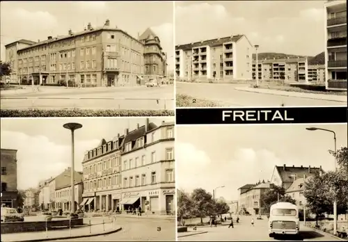 Ak Freital in Sachsen, Kulturhaus, am Markt, Platz des Friedens, Waldblick