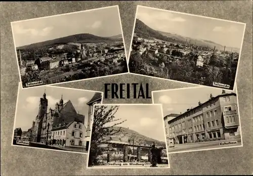 Ak Freital in Sachsen, Teilansicht, Rathaus, Kulturhaus, Siedlung am Windberg