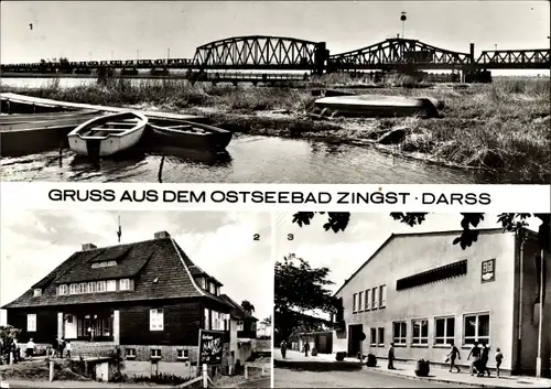 Ak Seeheilbad Zingst an der Ostsee, Meiningenbrücke, Kurhaus, FDGB Erholungsheim Nordlicht