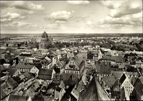 Ak Greifswald, Fliegeraufnahme, Dächer der Stadt