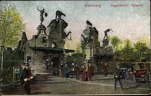 Ak Hamburg Eimsbüttel Stellingen, Carl Hagenbecks Tierpark, Eingang