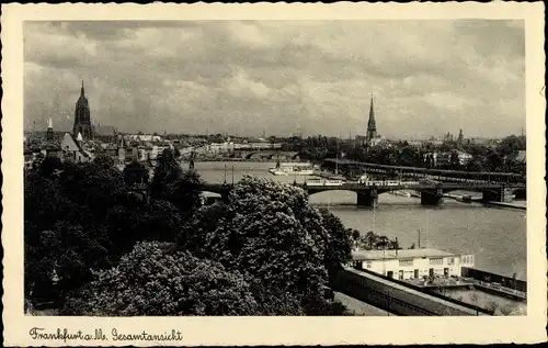 Ak Frankfurt am Main, Gesamtansicht, Brücke