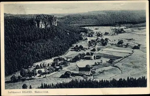 Ak Ostrov u Tisé Eiland Region Aussig, Ort mit Umgebung, Südostblick