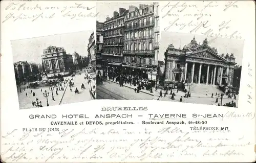 Ak Bruxelles Brüssel, Grand Hotel Anspach, Taverne St Jean