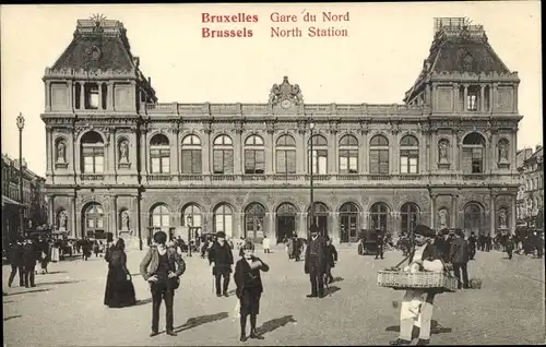 Ak Bruxelles Brüssel, Gare du Nord, marchand ambulant