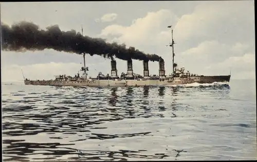 Ak Deutsches Kriegsschiff, SMS Magdeburg, geschützter Kreuzer, Kaiserliche Marine