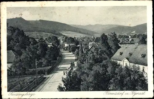 Ak Sobieszów Hermsdorf Kynast Riesengebirge Schlesien, Blick auf den Ort