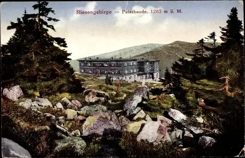 Ak Spindleruv Mlýn Spindlermühle Riesengebirge Region Königgrätz, Peterbaude, Petrova bouda