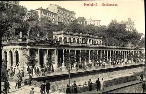 Ak Karlovy Vary Karlsbad Stadt, Mühlbrunnen