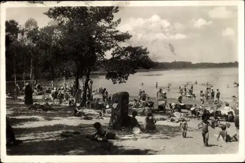 Ak Staré Splavy Thammühl Doksy Hirschberg am See Region Reichenberg, Partie am Strand