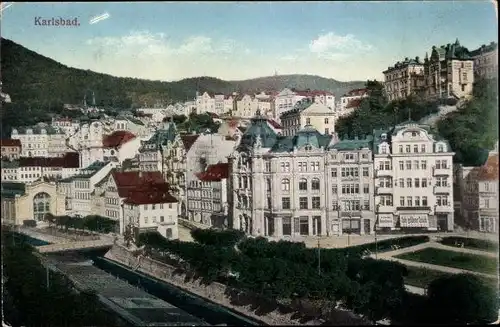 Ak Karlovy Vary Karlsbad Stadt, Stadtansicht