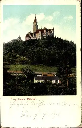 Ak Bouzov Busau Region Olmütz, Burg Busau