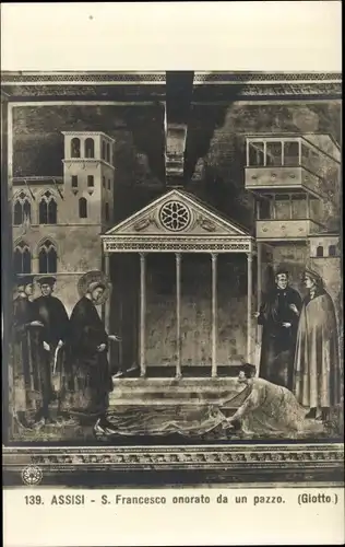 Ak Assisi Umbria, S. Francesco onorato da un pazzo