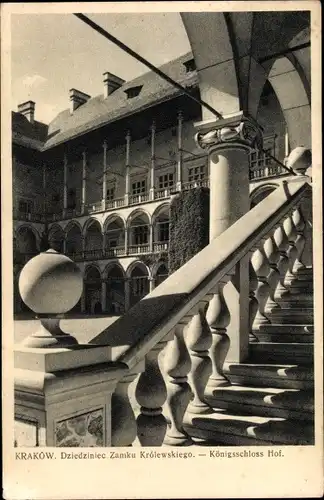 Ak Kraków Krakau Polen, Dziedziniec Zamku Królewskiego, Königliches Schloss