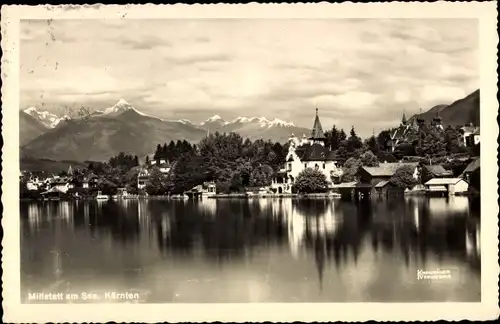Ak Millstatt am See Kärnten, Ort vom Wasser aus gesehen