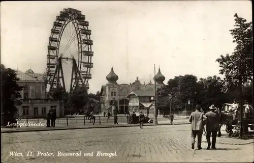 Ak Wien 2 Leopoldstadt, Prater, Riesenrad und Eisvogel