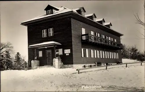 Ak Peilstein im Mühlviertel Oberösterreich, Peilsteinhaus im Winter