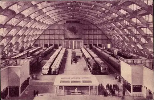 Ak Bruxelles Brüssel, Expo, Weltausstellung 1935, Gare modèle, Bahnhofsmodell