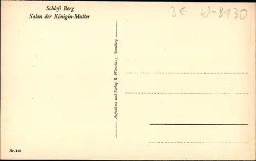 Ak Berg am Starnberger See in Oberbayern, Schloss Berg, Salon der Königin-Mutter